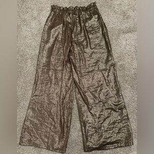 Cat And Jack Girls Size XL (14) Gold Foil Pants Stretch Pull On Pockets